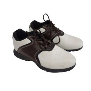 Wilson Ultra BLK Men's White Brown Leather Golf Shoes Size 8.5 D